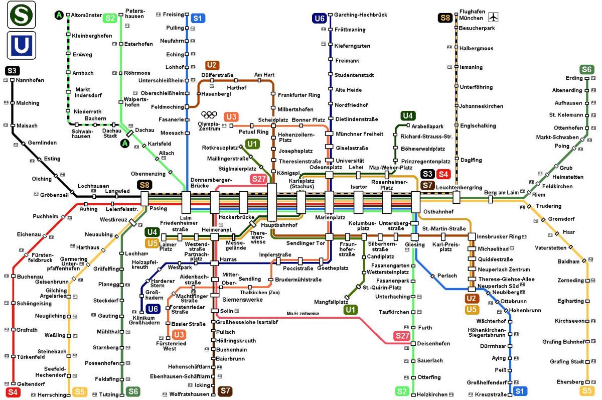 peta kereta bawah tanah munich jerman