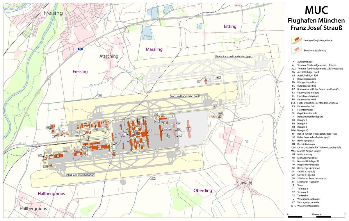 munich peta terminal lapangan terbang
