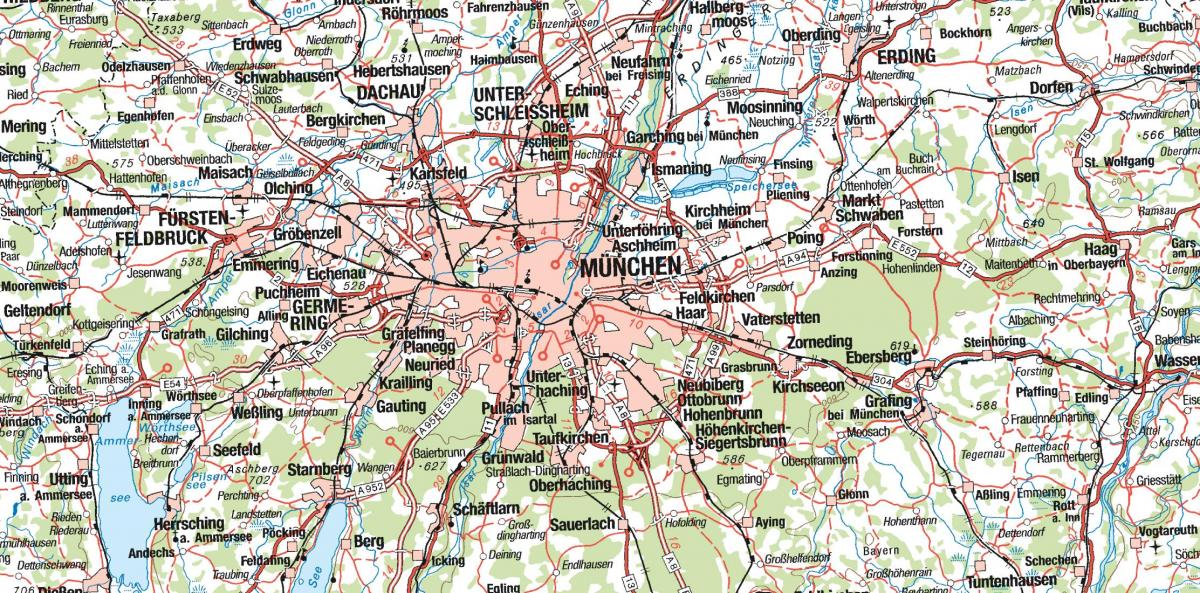 Peta munich dan sekitar kota